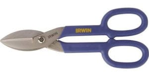 Irwin 22010 Tinner Snips - Flat Blade cuts straight and wide curves