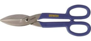 Irwin 22012 Tinner Snips - Flat Blade cuts straight and wide curves
